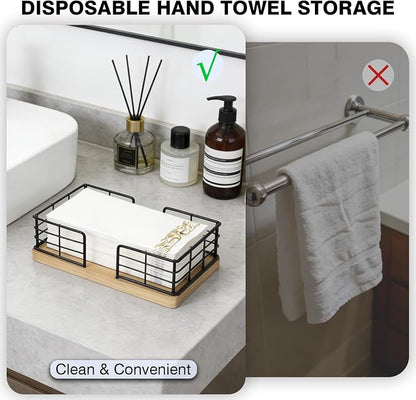 Kordory Wooden Disposable Guest Towel Holder Tray - Image 4
