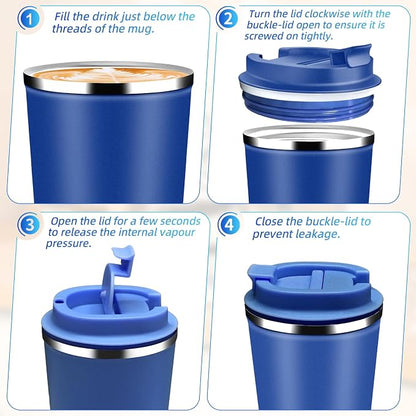 Insulated Travel Coffee Mug Reusable Coffee Tumbler Cup - Image 8