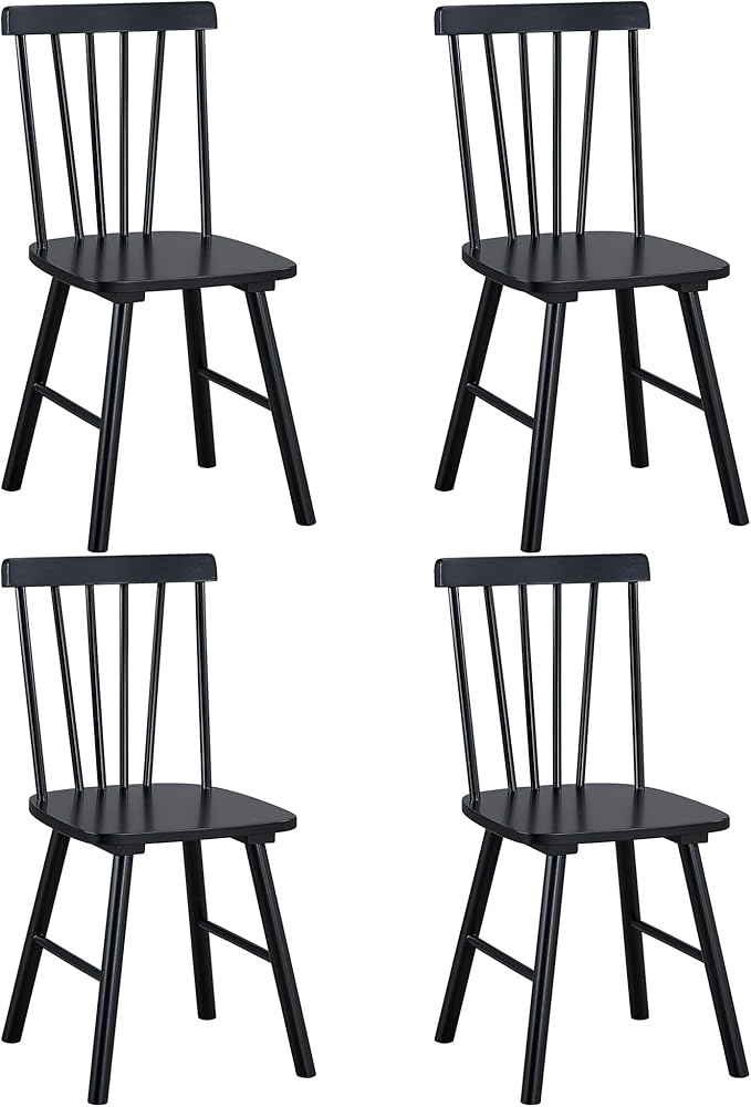 DUHOME Windsor Dining Chairs Set of 4,Farmhouse Style Spindle Back Wooden Kitchen Chairs for Home Kitchen, Dining Room,Living Room,Bistro