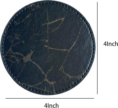 Set of 6 Leather Coasters, Round Coasters - Image 5