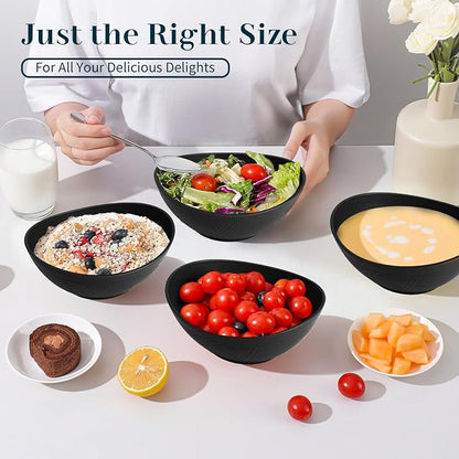 Plastic Bowls 26 OZ, Unbreakable Wheat Straw Bowl 4 PCS, Microwave and - Image 6