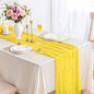 13.3FT Light Yellow Cheesecloth Table Runner Transparent Boho Table Runner by TuTive
