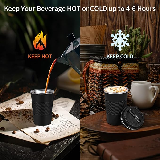 Insulated Travel Coffee Mug, Stainless Steel Coffee Cup - Image 6