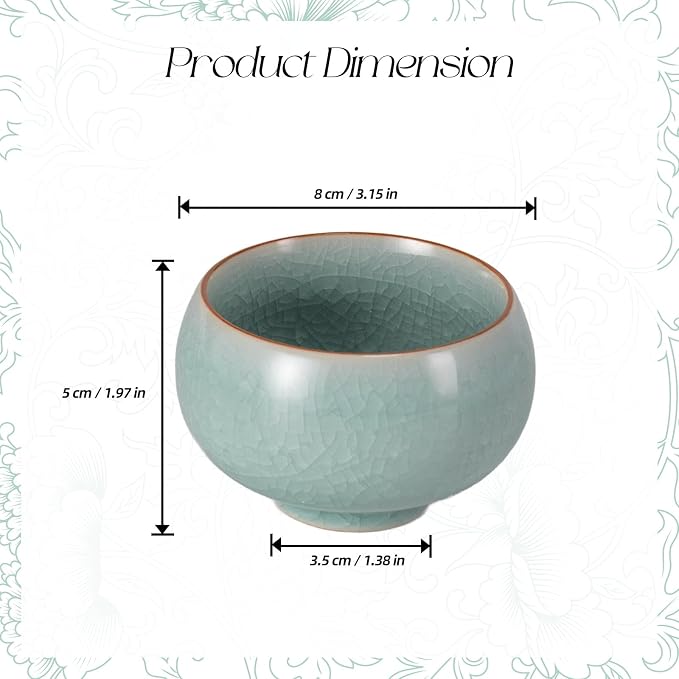 KAMMAK Japanese Tea Cups, 4.7 Oz Small Handmade Ceramic Teacups, Loose Leaf and - Image 2
