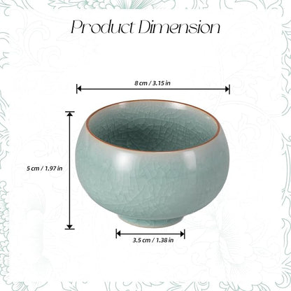 KAMMAK Japanese Tea Cups, 4.7 Oz Small Handmade Ceramic Teacups, Loose Leaf and - Image 2
