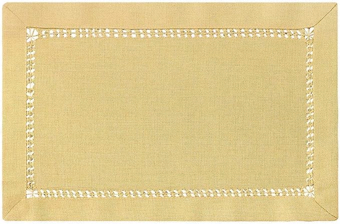Grelucgo Handcrafted Solid Color Dining Table Placemats, Double-Hemstitched) - Image 2