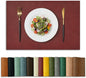 Artoid Mode Red Faux Leather Placemats Set of 6, 12x18 Inch Waterproof Wipeable Heat Resistant Vinyl Place Mats, Reversible Table Mats for Christmas Kitchen Dining Decor