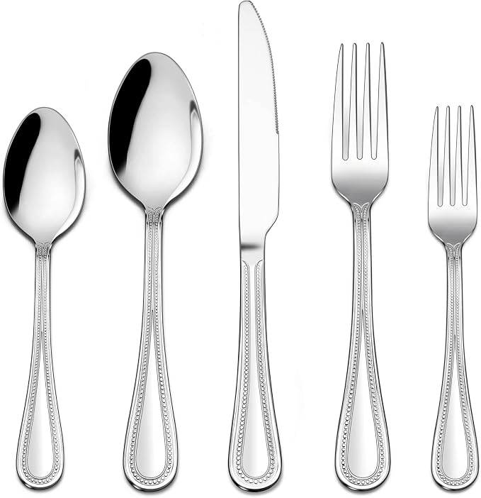 LIANYU 60-Piece Silverware Flatware Set by LIANYU