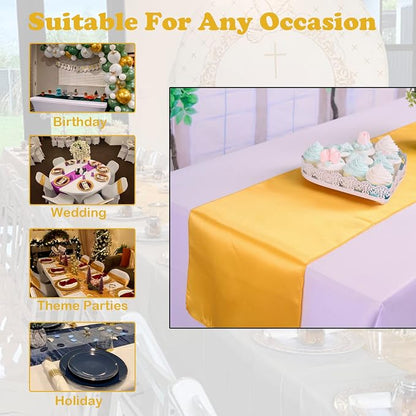 Set of 10 Gold Satin Table Runner 12x108 inches Smooth Table Runners | Smooth - Image 7