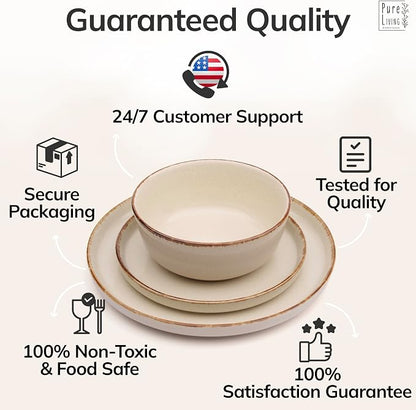 24 Piece Stoneware Dinnerware Set - Image 8