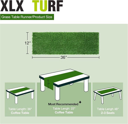 XLX TURF Green Artificial Grass Table Runner 12"x36" Golf Party Decorations | - Image 2