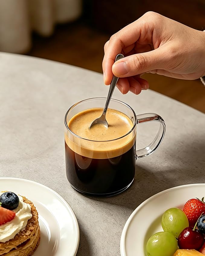 LUXU Glass Coffee Mugs, 14 oz Ice coffee cups, Borosilicate Glass Mugs - Image 4