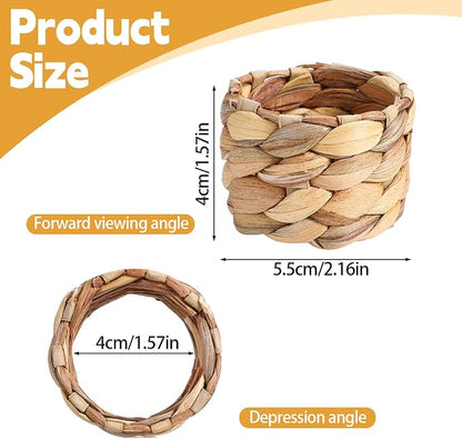 30 Pcs Woven Napkin Rings Set, Rustic Napkin Ring Holders - Image 2