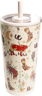 HydroJug Everyday Tumbler 20 oz – Ceramic-Lined Insulated Tumbler with Straw and Soft-Touch Lid, Cup Holder Friendly, Double-Wall Vacuum Insulation, Reusable Travel Cup – Rodeo