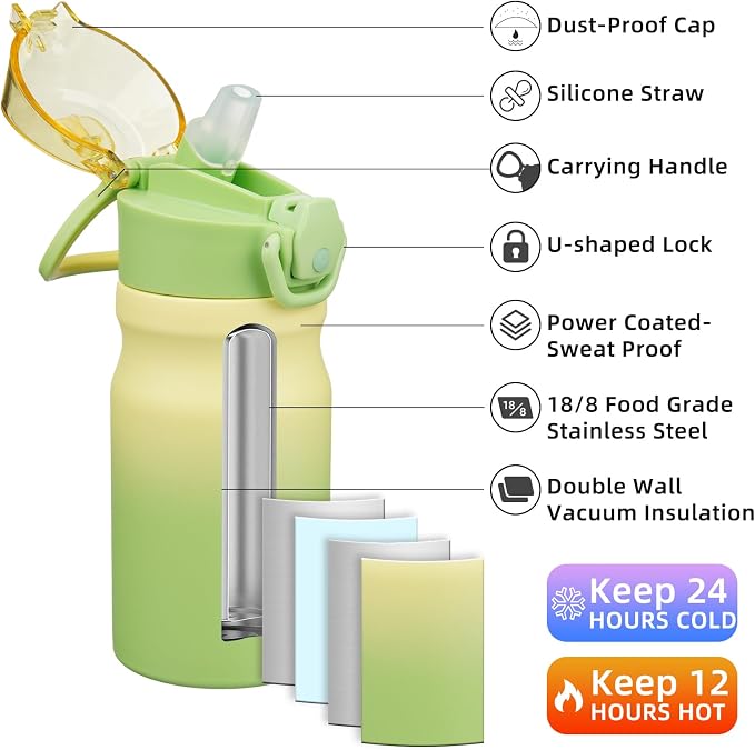 BJPKPK 14 oz Insulated Water Bottle, Stainless Steel Flask | Leak Proof Locking - Image 2
