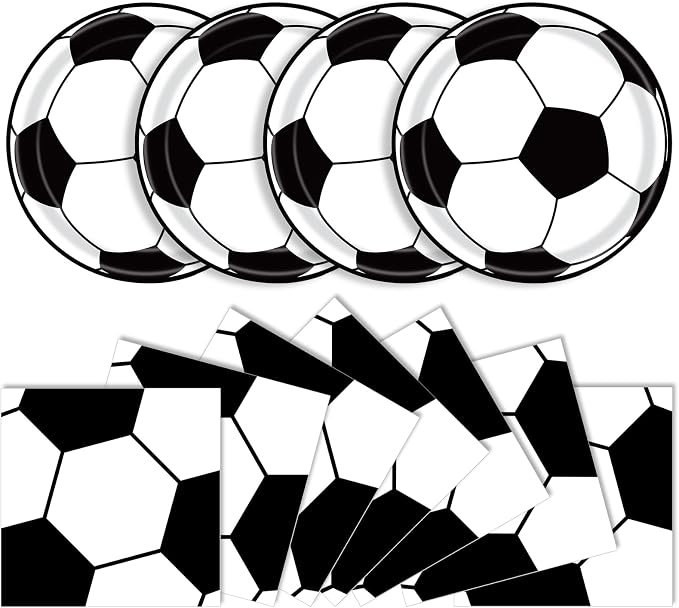 40 Pcs Soccer Plates and Napkins, Soccer Party Supplies, Serves 20 | Disposable by KFJBPB