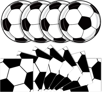 40 Pcs Soccer Plates and Napkins, Soccer Party Supplies, Serves 20 | Disposable by KFJBPB