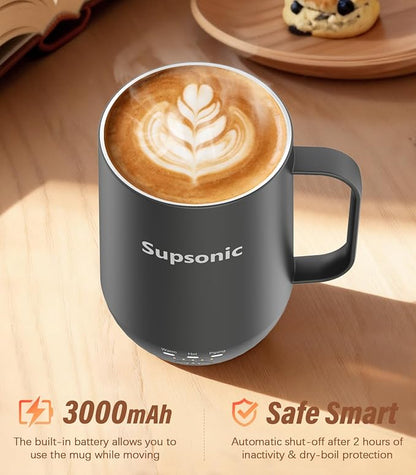 Supsonic - 16oz Self Heating Coffee Mug, Smart Heated Coffee Mug Faster - Image 3