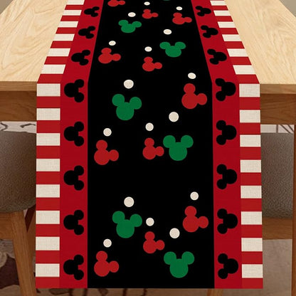 Seliem Red Black Table Runner, Funny Christmas Cute Polka Dot Home Kitchen | by Seliem