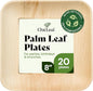 Chic Leaf Palm Leaf Plates 8 Inch - Disposable Bamboo Style Square Dinnerware for Winter Events & Ideal for Romantic Dinner for 2 - Heavy Duty, Compostable Serving Dish for Appetizers & Desser