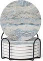 Set of 6 Mix Color Abstract Onyx Marble Coasters by Hoomey