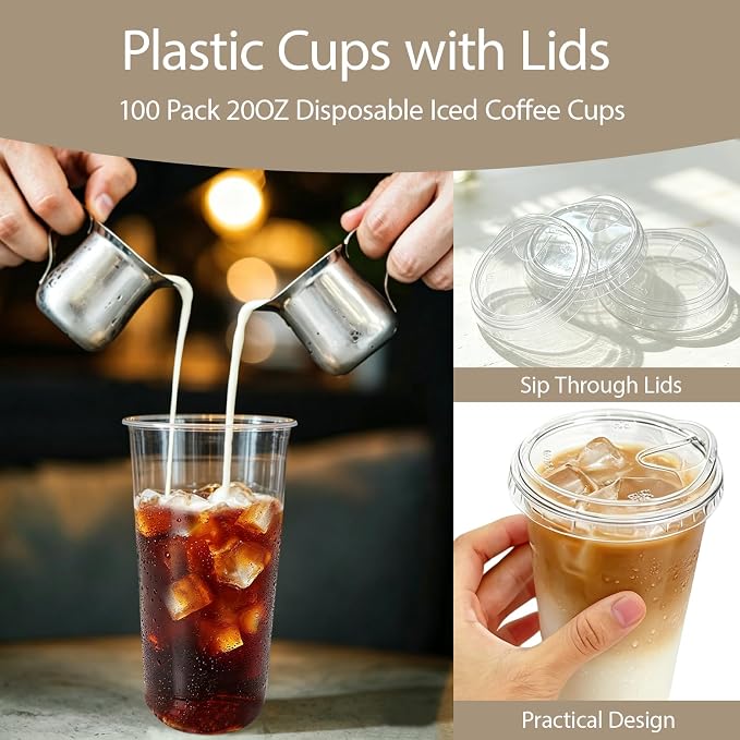 100 Pack 20 oz Plastic Cups - Image 3