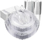 FLOWERCAT 175PCS Clear Silver Plastic Plates -Include 50 Plates, 25 Cups, 25 Forks, 25 Knives, 25 Spoons, 25Napkins for Wedding & Party&New Year