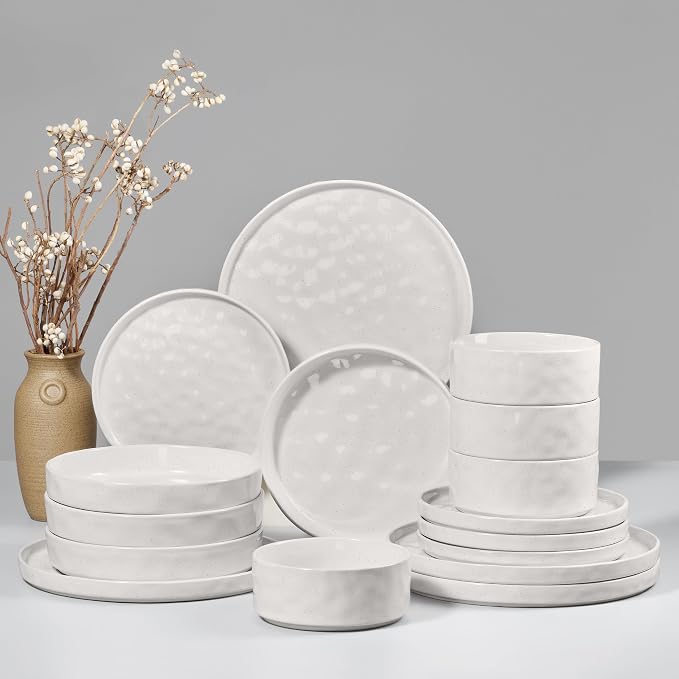 HaWare Dinnerware Sets, 16-Piece Plates and Bowls Set by HaWare