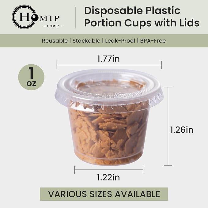 HOMIP 200PACK 1oz Plastic Portion Cups - Image 2