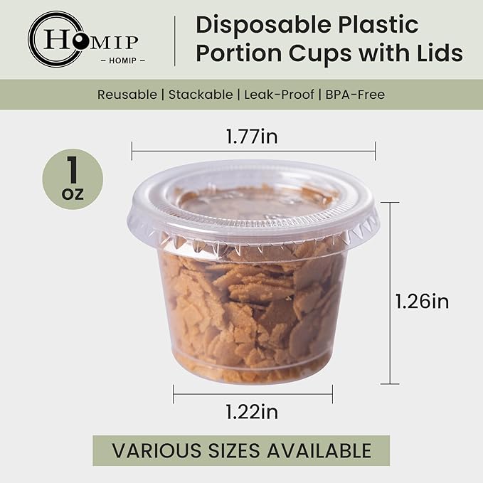 HOMIP 300PACK 1oz Plastic Portion Cups - Image 2