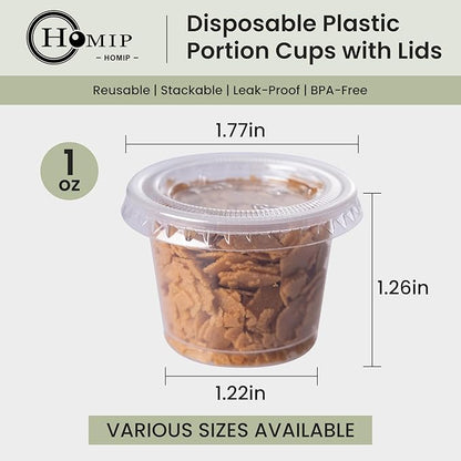 HOMIP 300PACK 1oz Plastic Portion Cups - Image 2