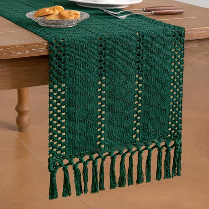 Boho Table Runner Summer Farmhouse Rustic Dining Dresser Scarf Home Decor | - Image 4