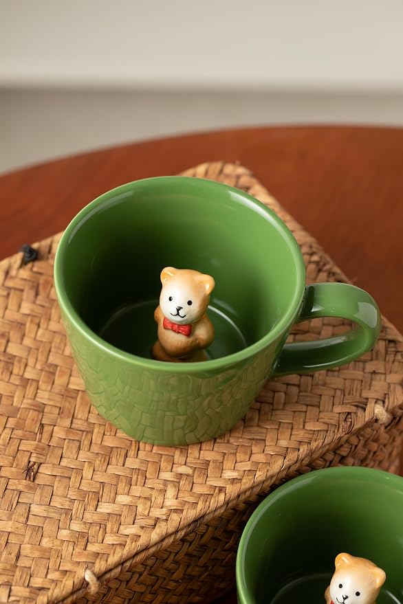 DIHOclub Bow Tie Bear Coffee Cup Hidden Ceramic Animal Inside Mug, Cute Cartoon - Image 8