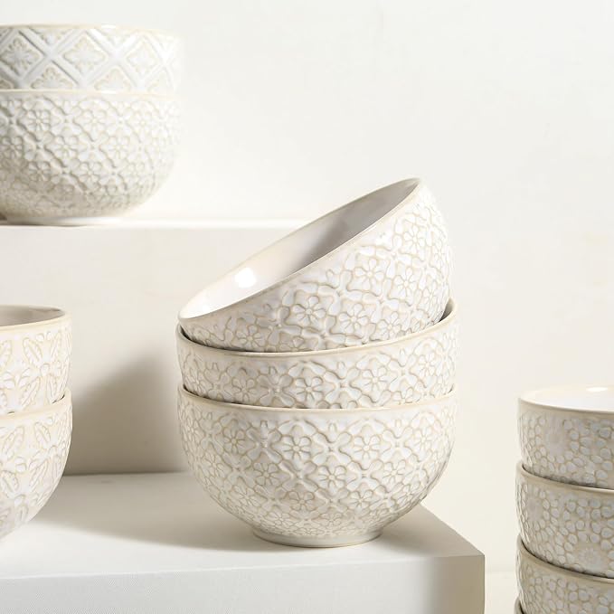 26 OZ Cereal Bowls Set of 4, Ceramic Soup Bowl - Image 8