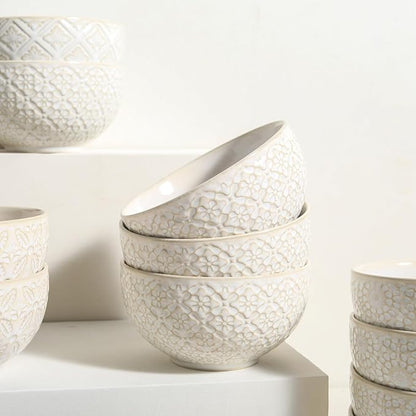 26 OZ Cereal Bowls Set of 4, Ceramic Soup Bowl - Image 8
