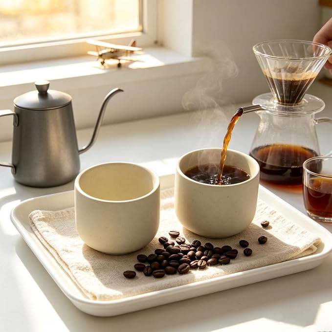 Ceramic Teacups Set of 4, 3oz Handleless Kung Fu Cup - Image 5