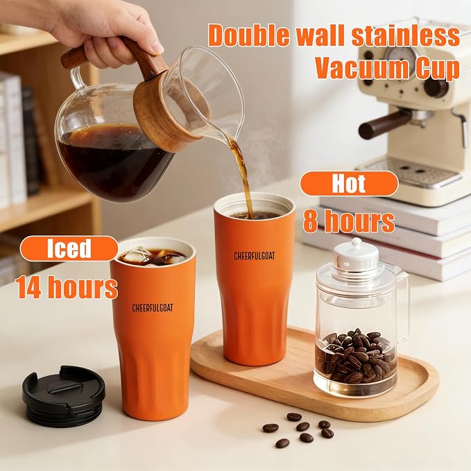 CHEERFUL GOAT Ceramic Lined Coffee Travel Mug – Stainless Steel Travel Coffee - Image 7