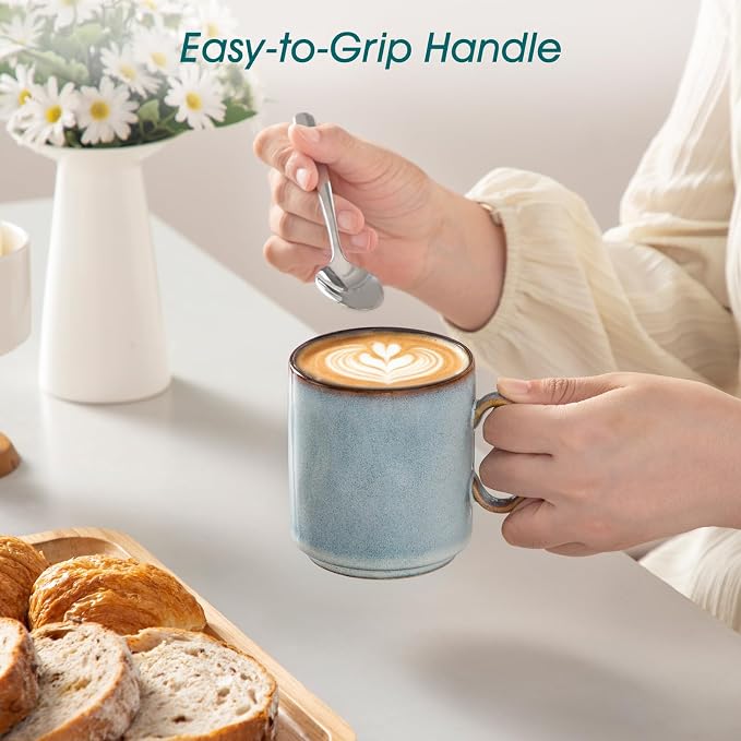 vancasso ONION Ceramic Coffee Mugs Set of 6, 12 Oz Coffee Cups - Image 5