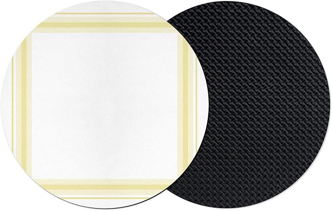 Yellow Grid Coasters Set of 2, Absorbent Coasters by Unknown