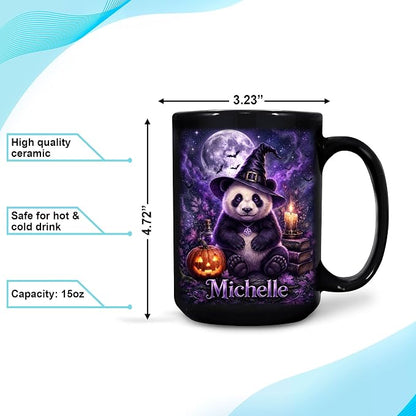 Hyturtle Personalized Halloween Panda Mug, Custom Name Gift - Image 4