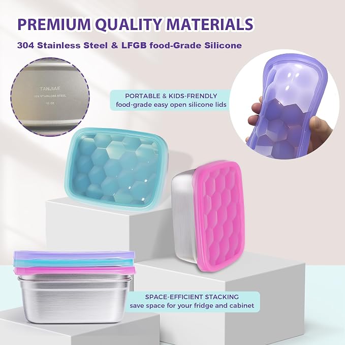 3-Pack Stainless Steel Snack Containers - Image 4