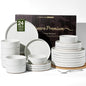 Stoneware Dinnerware Set for 8, Plates and Bowls by FamiwarePremium