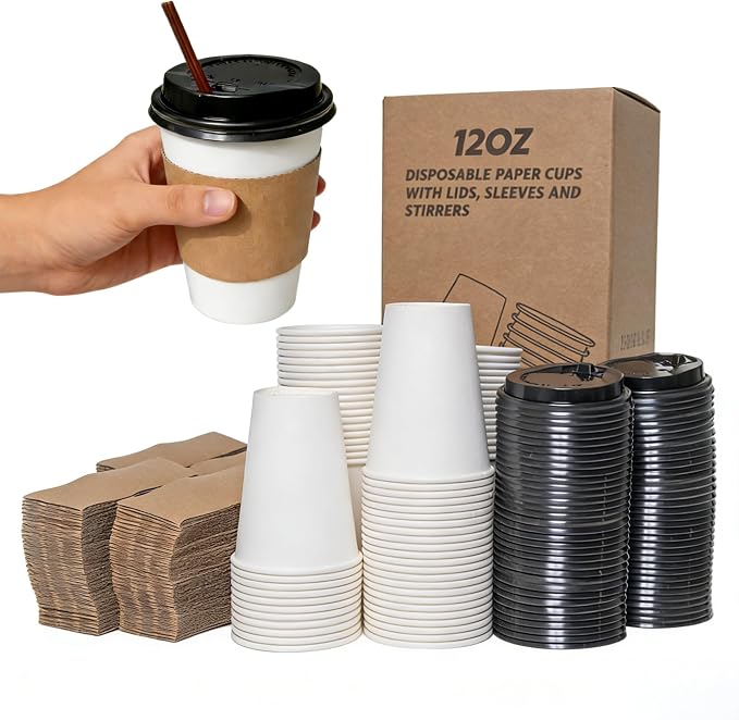 12oz Disposable Coffee Cups by Unknown