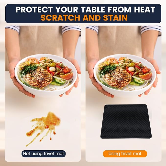 Silicone Trivet Mats 4 Heat Resistant Pot Holders Multipurpose Non-Slip Hot Pads - Image 5
