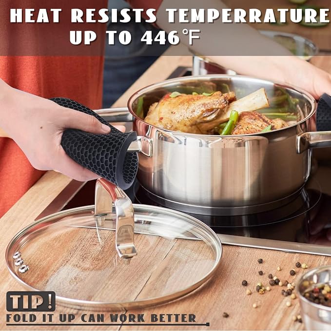 4 Pack Silicone Trivet Mats, 8.7 Inch Flexible Heat Resistant Silicone Hot Pads - Image 2