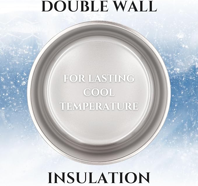 Stainless Steel Dog Bowl for Small-Large Dogs | Double Wall Insulated, Non-Slip Base Heavy Duty Water and Food Bowls for Dogs & Cats | Pet Safe BPA Free & Dishwasher Safe | 32 Oz - Black
