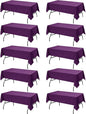 10-Pack Purple Tablecloths for Rectangle Tables, 60 x 84 Inches, Stain-Resistant Polyester Fabric for 4 Foot Tables - Washable Table Covers for Weddings, Banquets, Birthday Parties, Events