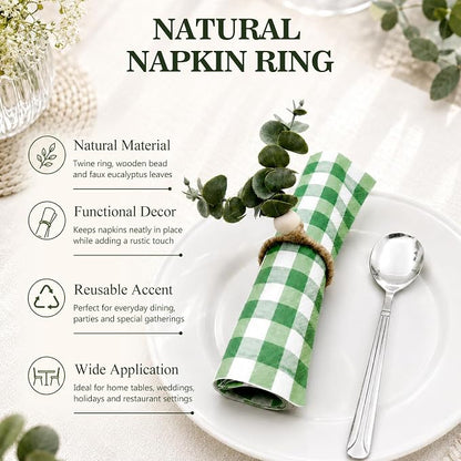 Set of 6 Rustic-Style Napkin Rings - Image 5