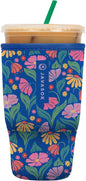Sok It JavaSok Iced Coffee & Cold Soda Insulated Neoprene Cup Sleeve (Fairy Flora, Large: 30-32oz)