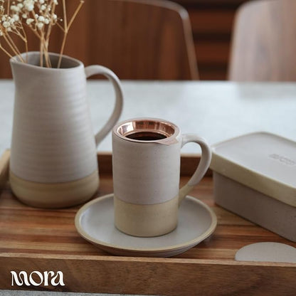 MORA Ceramics Tea Cup with Loose Leaf Infuser, Spoon and Lid, 12 oz, Microwave - Image 8